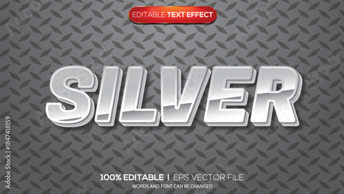 3d text effect silver theme