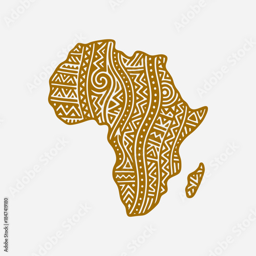tribal art pattern. African tribal pattern border. African map decoration tribal pattern