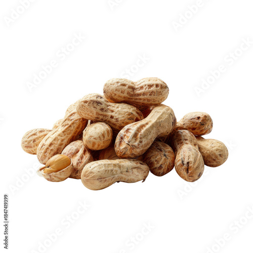 Peanut Pile: A close-up shot of a pile of peanuts in their shells, showcasing their textured surfaces and natural earthy hues, perfect for culinary and agricultural themes.