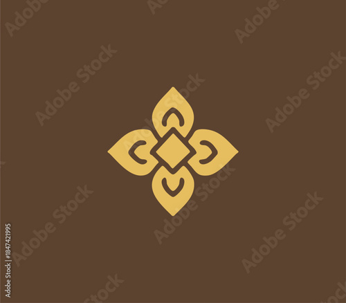 Thailand flower ornament. traditional Thai flower art