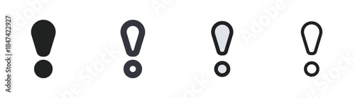 exclamation mark icon set for alert warning attention message notification error and symbol design