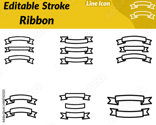 A clean ribbon icon with a curved loop and two angled tails. Designed in minimal lines represents awards honors. Achievement recognition celebration and decorative elements in a modern style.