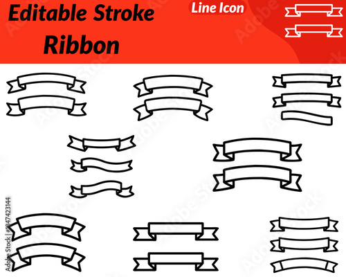 A simple ribbon icon with a smooth loop and two angled tails designed in clean minimal lines. Represents awards honors achievements celebrations recognition and decorative accents in a modern style.