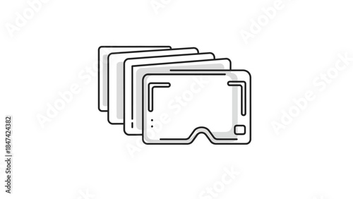 Minimalist Digital Glasses Icon Representing Technology and Vision