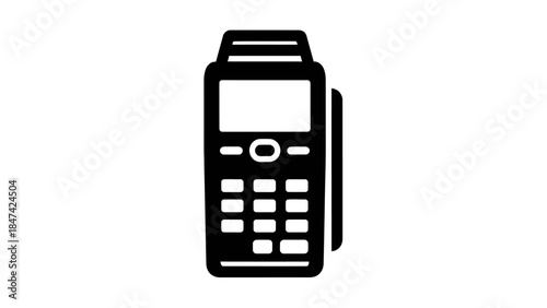 Minimalist Digital Payment Terminal Icon Representing Contactless Transactions