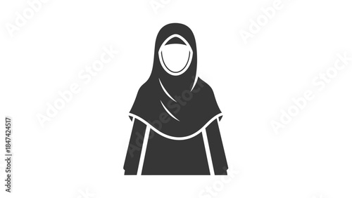 An icon of a woman wearing a hijab, representing Islamic culture and modesty