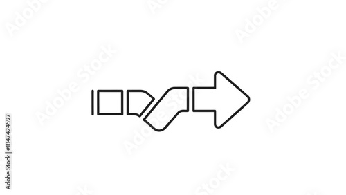 Minimalist directional arrow sign symbol illustration with modern linear design