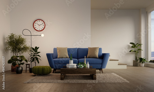 Interior design inspiration for modern living spaces with stylish sofas. 3D render illustration