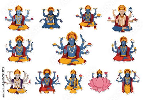 Indian God Vishnu Collection Spiritual Art Set
