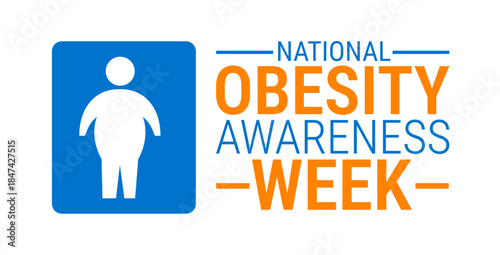 National Obesity Awareness Week background, banner, card or poster design template is observed every year during January, to raise awareness about the mission. Vector illustration.