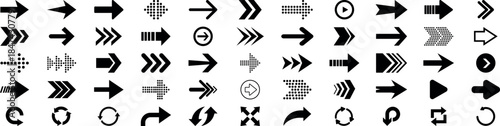 Arrow icon set, arrow cursor. Modern simple arrows. collection, different arrow signs, black arrows icons. Vector illustration.