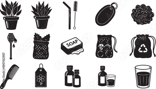 Eco Friendly Bathroom and Kitchen Items Silhouette Collection whisk