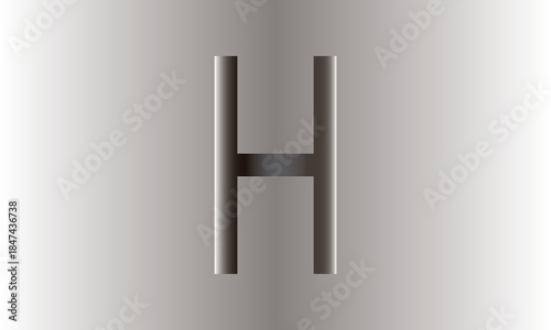 H Abstract Metallic Shapes Against a Gradient Background