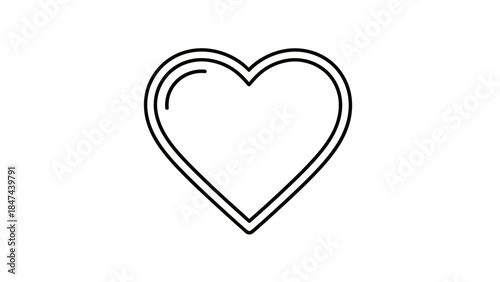 Minimalist Heart Outline Design Representing Love and Affection in Simple Line Art