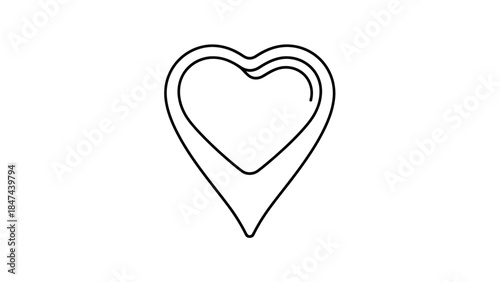 Minimalist Heart Outline Illustration for Love and Compassion Symbols