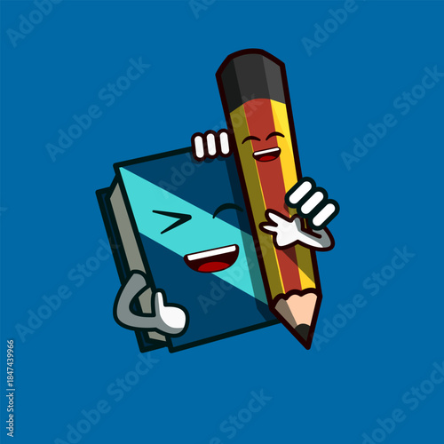 pencil and book friends