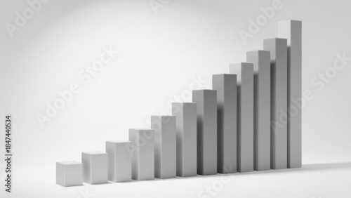 Rising graph: An abstract representation of business growth, depicted by a sequence of ascending bars. Evokes a sense of progress, development, and expansion.
