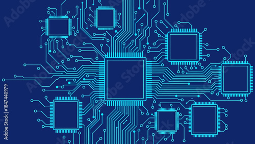 Digital Circuit: A captivating representation of the intricate world of digital circuits, showcasing the sleek, interconnected pathways of modern technology.