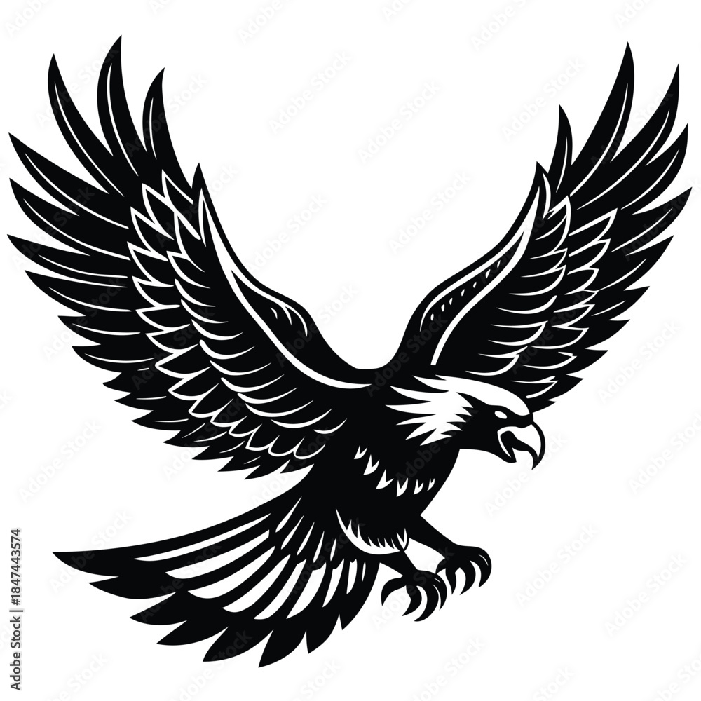 Obraz premium eagle with wings vector illustration