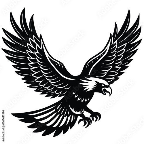 eagle with wings vector illustration