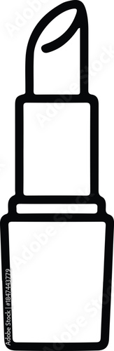 Minimal Lipstick Makeup Cosmetic Line Icon, Minimal line illustration of a lipstick cosmetic, representing beauty, makeup, fashion, and femininity for branding, apps, and modern design use.

