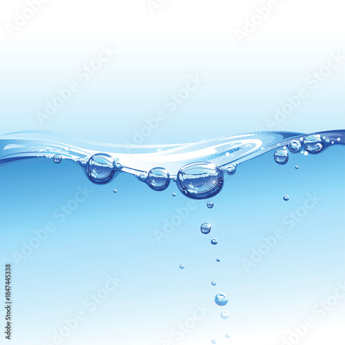 Water Bubbles with Water Curve Vector Design