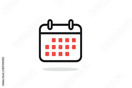 Vector illustration of calendar. Symbol of event planning, scheduling. Icon of date appointment.