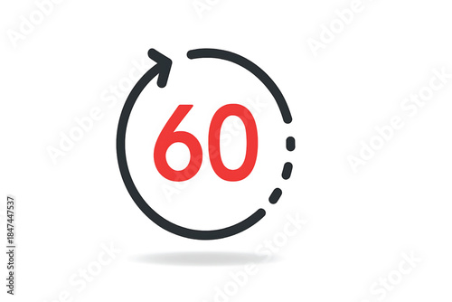 Vector illustration of six sigma and round arrows. Symbol of lean. Icon of lean thinking, manufacturing