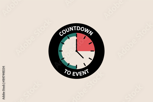 A clock face showing a countdown to an event.