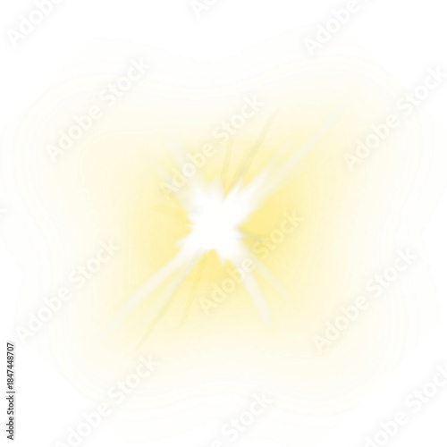 Golden Starburst Energy Light on Black Background