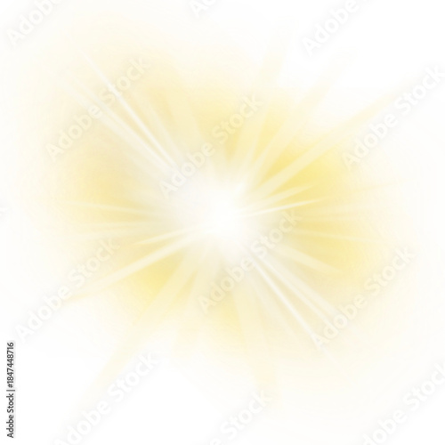 Golden Starburst Energy Light on Black Background