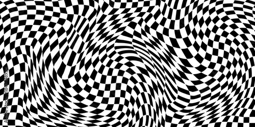 Black and white chess pattern.  Abstract checkered chessboard or checkerboard for game, grid with geometric square shape. Retro mosaic floor.  Racing flag vector illustration. Chess pattern