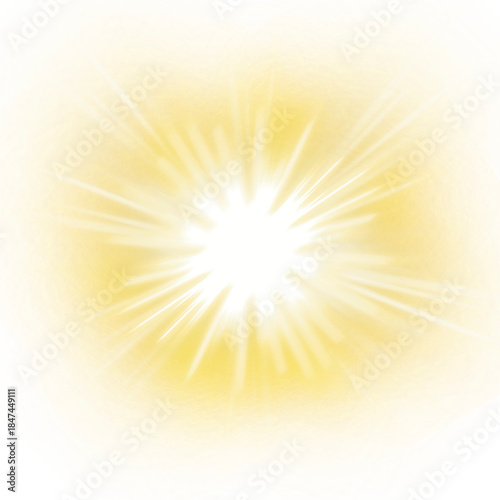 Golden Starburst Energy Light on Black Background