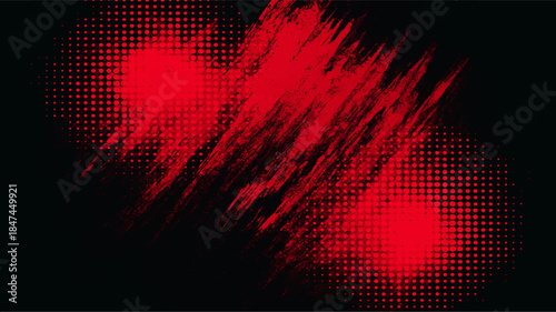 An abstract red grunge background featuring a 3d digital heart pattern with dark blood textures and a glowing light design for a romantic wallpaper illustration