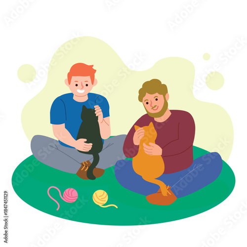 Warm illustration of a happy family sitting together outdoors, symbolizing love, bonding, and togetherness. Ideal for family day concepts, parenting content, and lifestyle designs.