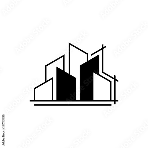 Modern Building structure,  real estate and architecture, contruction vector design illustration.