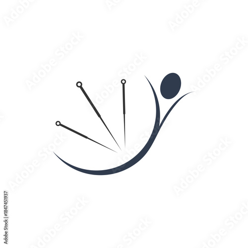acupuncture therapy logo vector illustration