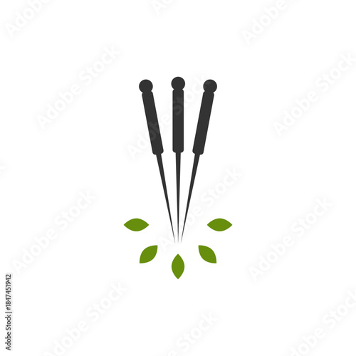 acupuncture therapy logo vector illustration