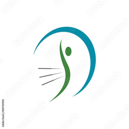 acupuncture therapy logo vector illustration