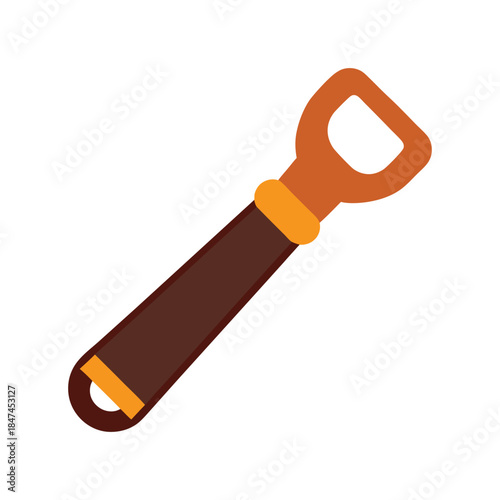 Bottle opener tool icon designed in a simple flat kitchen accessory style Vector illustration