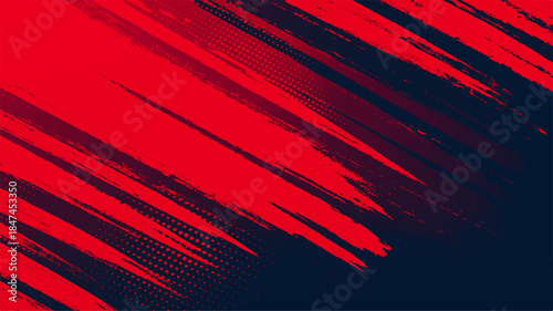 Abstract grunge background features a red and white digital art texture with 3d motion lines and black blood patterns for a high technology wallpaper design