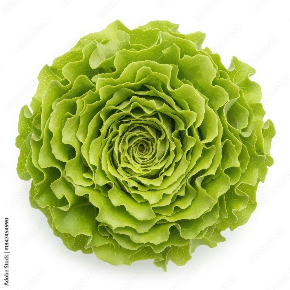 Fototapeta premium Fresh green lettuce head on white background
