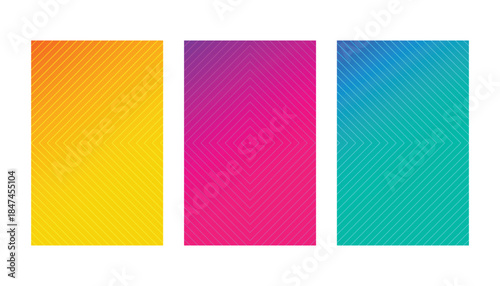 Set of bright gradient color abstract pattern background with line. minimal dynamic cover design. cover template. vector illustration
