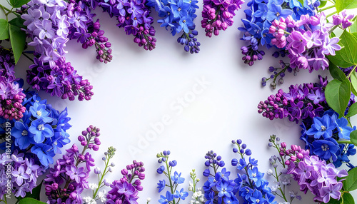 Floral Border: Lilac and Blue Flowers