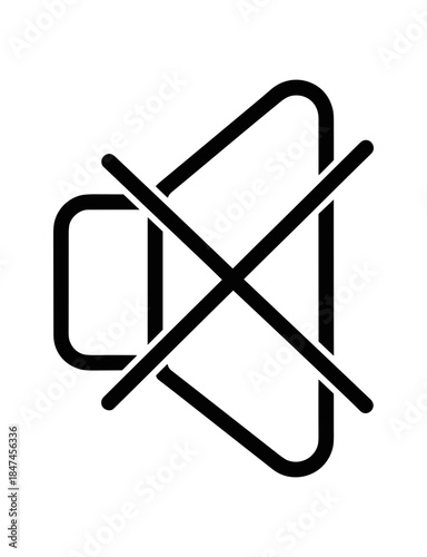 Mute sound off icon. Silent mode vector symbol isolated.