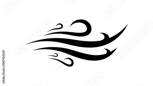 Stylized wind blow icon vector graphic 