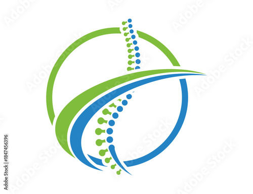 Chiropractic and Spinal Health Care Vector Logo Template