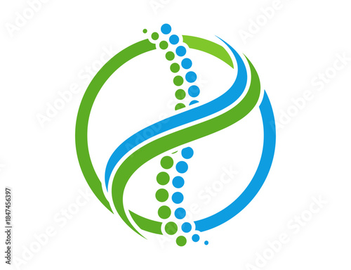 Chiropractic Spine Care and Wellness Vector Logo Template