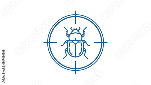 Pest Control and Software Debugging Line Icon with Bug