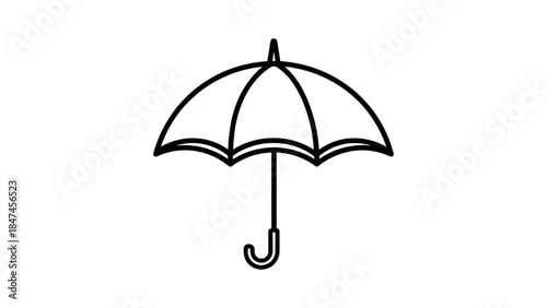 Umbrella icon simple line art vector 